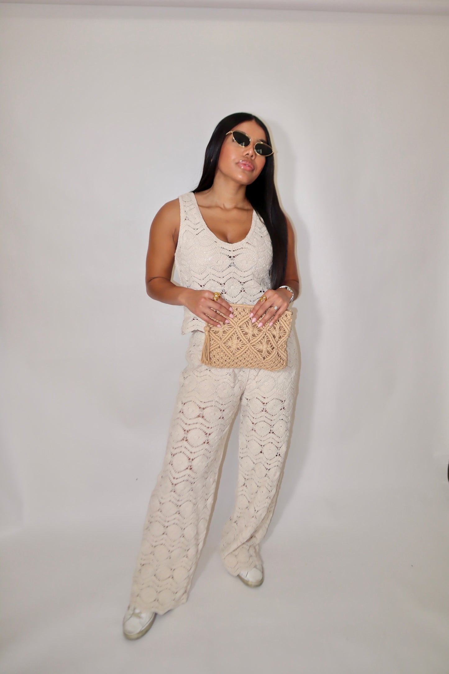 Monaco Crochet Wide Leg Pants