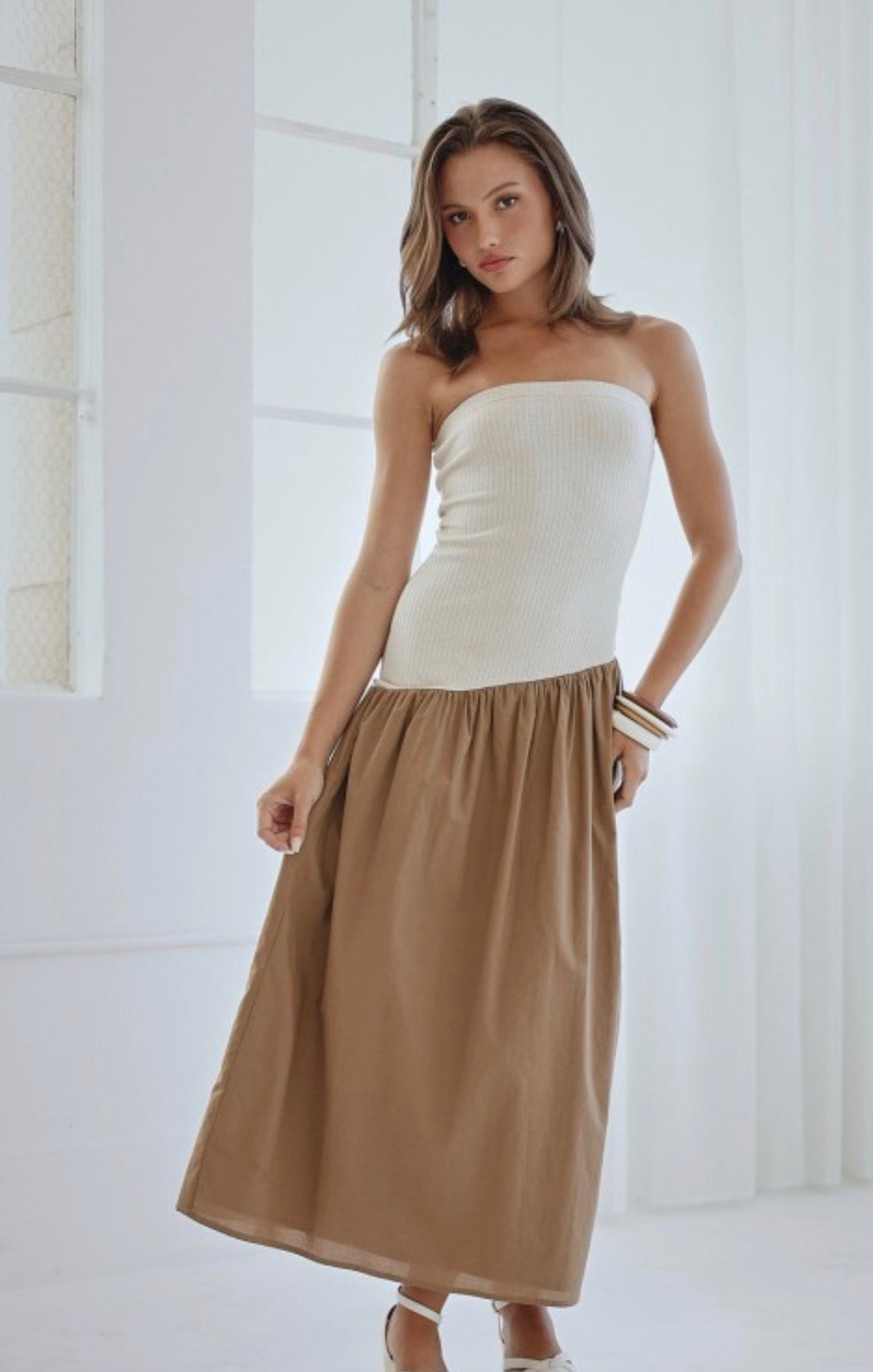 Renata Strapless Midi Dress