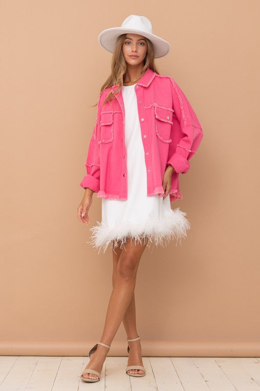 Relax feather short dress
