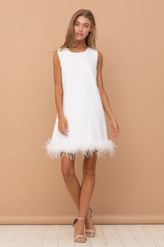 Relax feather short dress