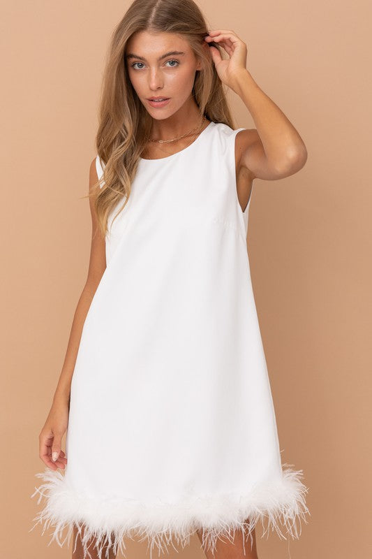 Relax feather short dress