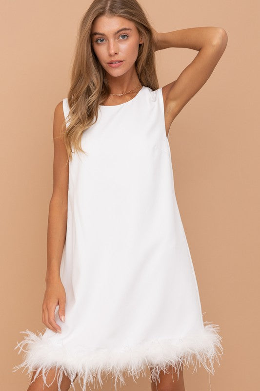 Relax feather short dress