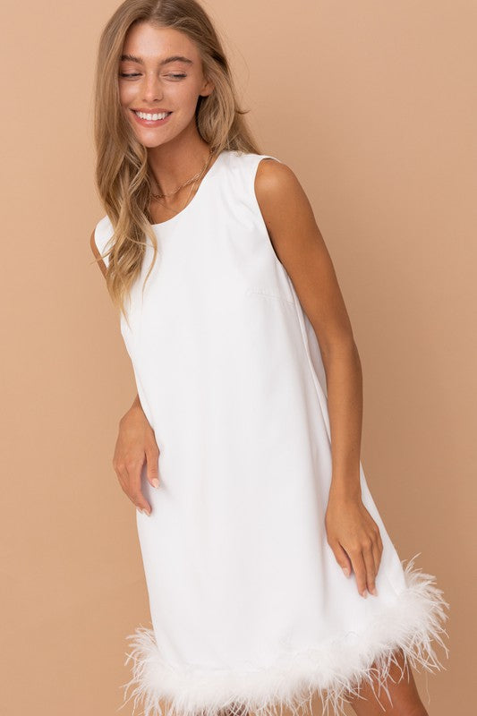 Relax feather short dress