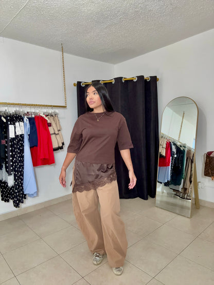 Sienna Lace Trim T-shirt Top