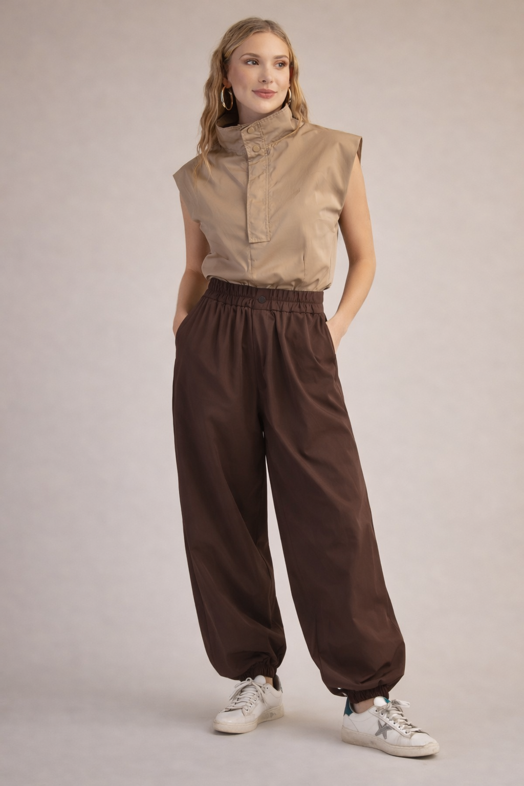 Flavia Mock Neck Shoulder Top