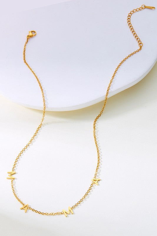 Gold Plated Waterproof Strainless Steel  Mama Chain Necklace