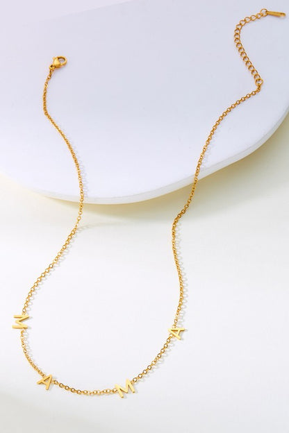 Gold Plated Waterproof Strainless Steel  Mama Chain Necklace