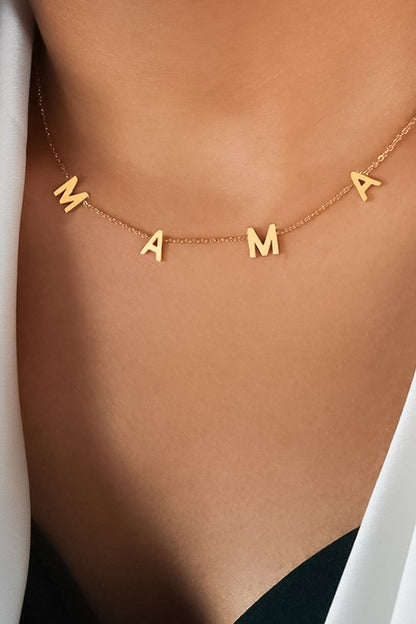 Gold Plated Waterproof Strainless Steel  Mama Chain Necklace