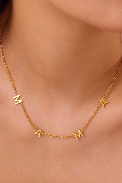 Gold Plated Waterproof Strainless Steel  Mama Chain Necklace