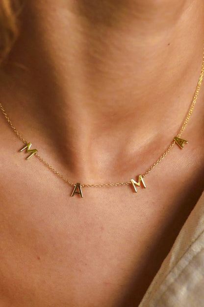 Gold Plated Waterproof Strainless Steel  Mama Chain Necklace