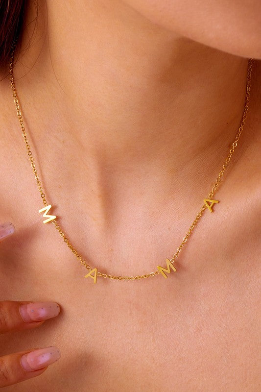 Gold Plated Waterproof Strainless Steel  Mama Chain Necklace