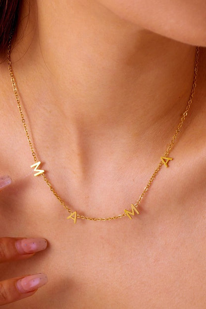 Gold Plated Waterproof Strainless Steel  Mama Chain Necklace