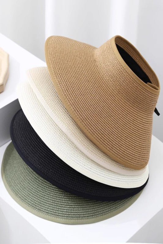Riviera Ponytail Wide Brim Packable Visor Hat