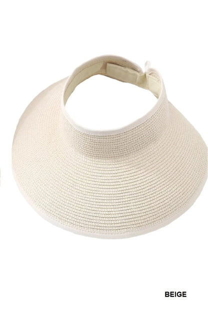 Riviera Ponytail Wide Brim Packable Visor Hat