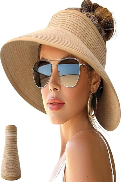 Riviera Ponytail Wide Brim Packable Visor Hat