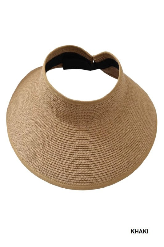 Riviera Ponytail Wide Brim Packable Visor Hat