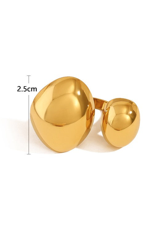 18K Waterproof Stainless Steel Adjustable Ring