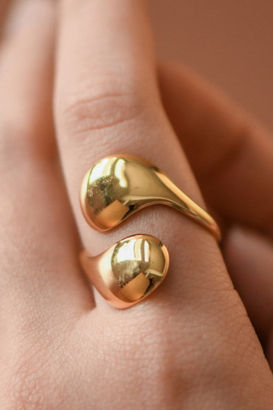 18K Waterproof Stainless Steel Adjustable Ring