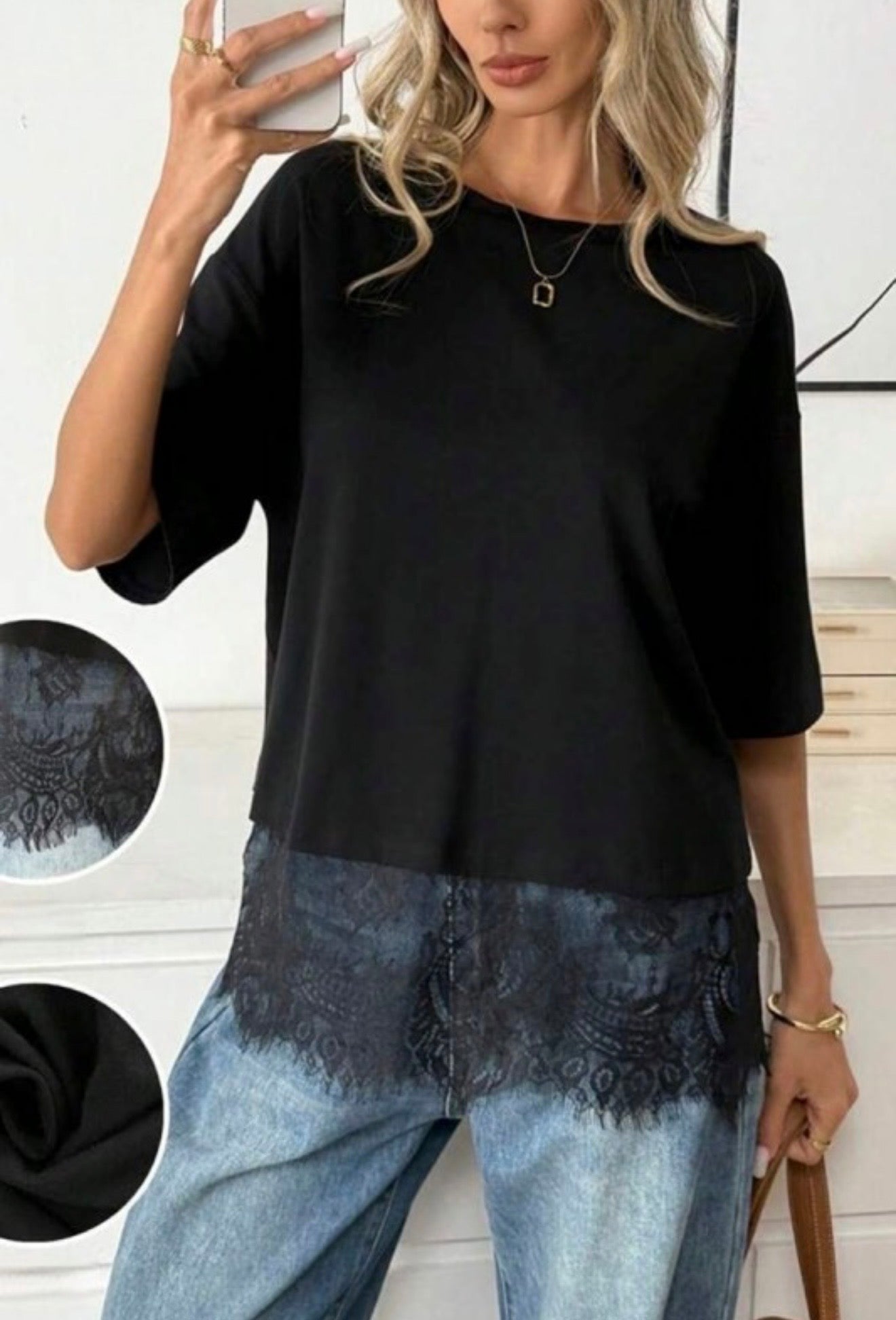 Luna Lace Tee Top