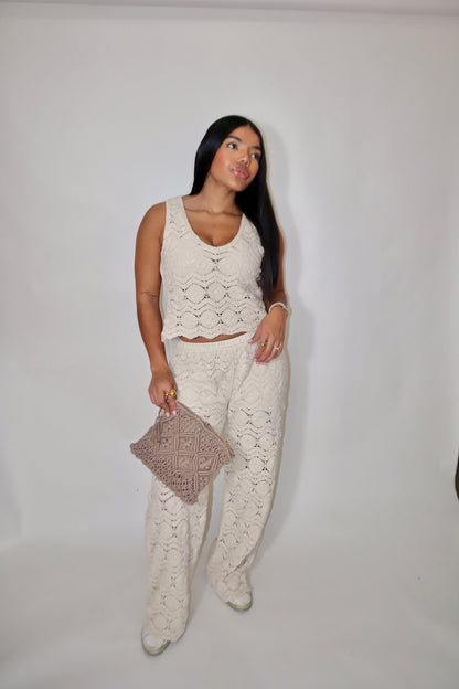 Monaco Crochet Wide Leg Pants