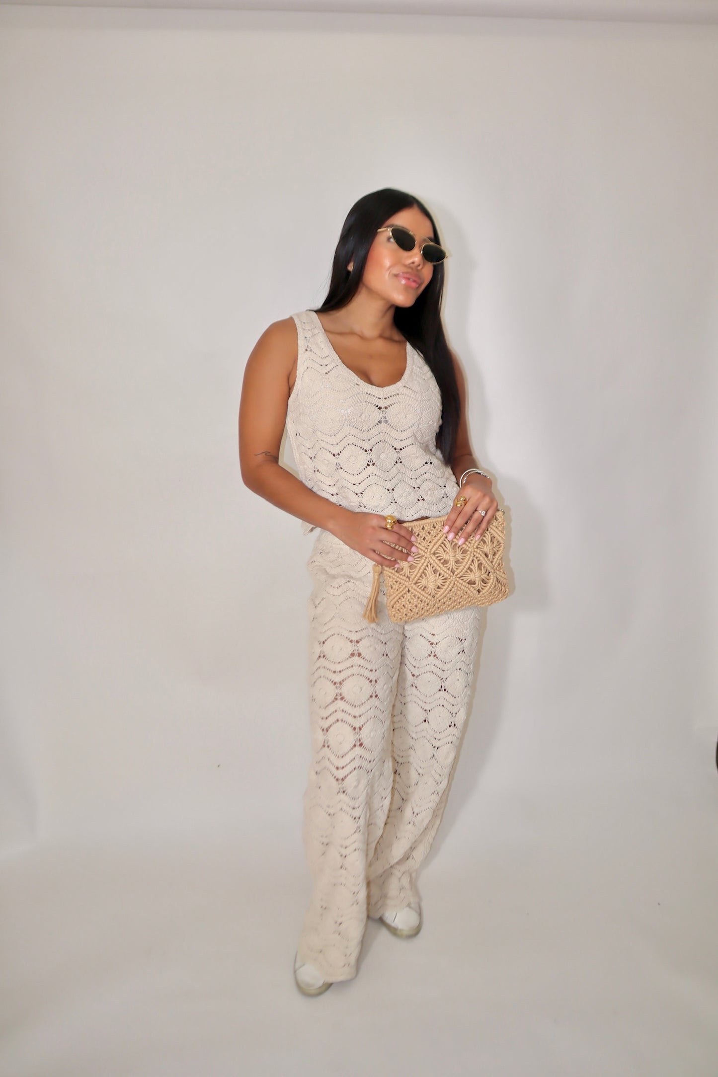 Monaco Crochet Wide Leg Pants