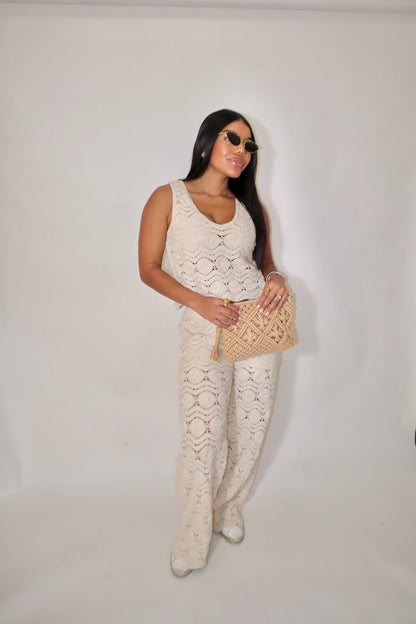 Monaco Crochet Wide Leg Pants