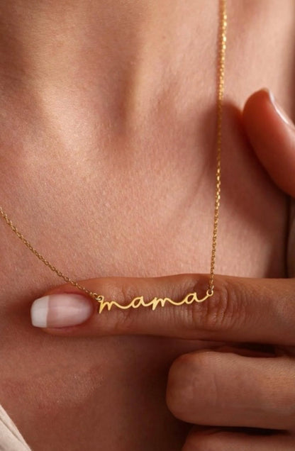 Plated Gold Copper Mama Necklace