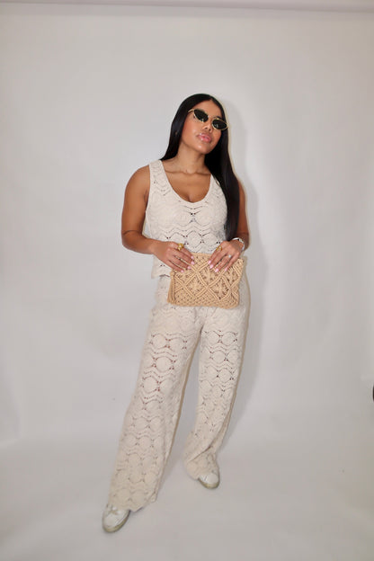 Monaco Crochet Wide Leg Pants
