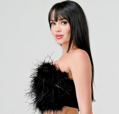 Feather Crop Top
