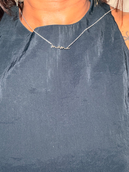 Plated Gold Copper Mama Necklace