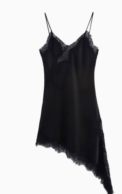 Assymetrical Lace Trim Top