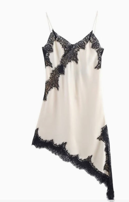 Assymetrical Lace Trim Top