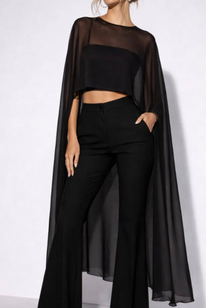 Noir Cape Top