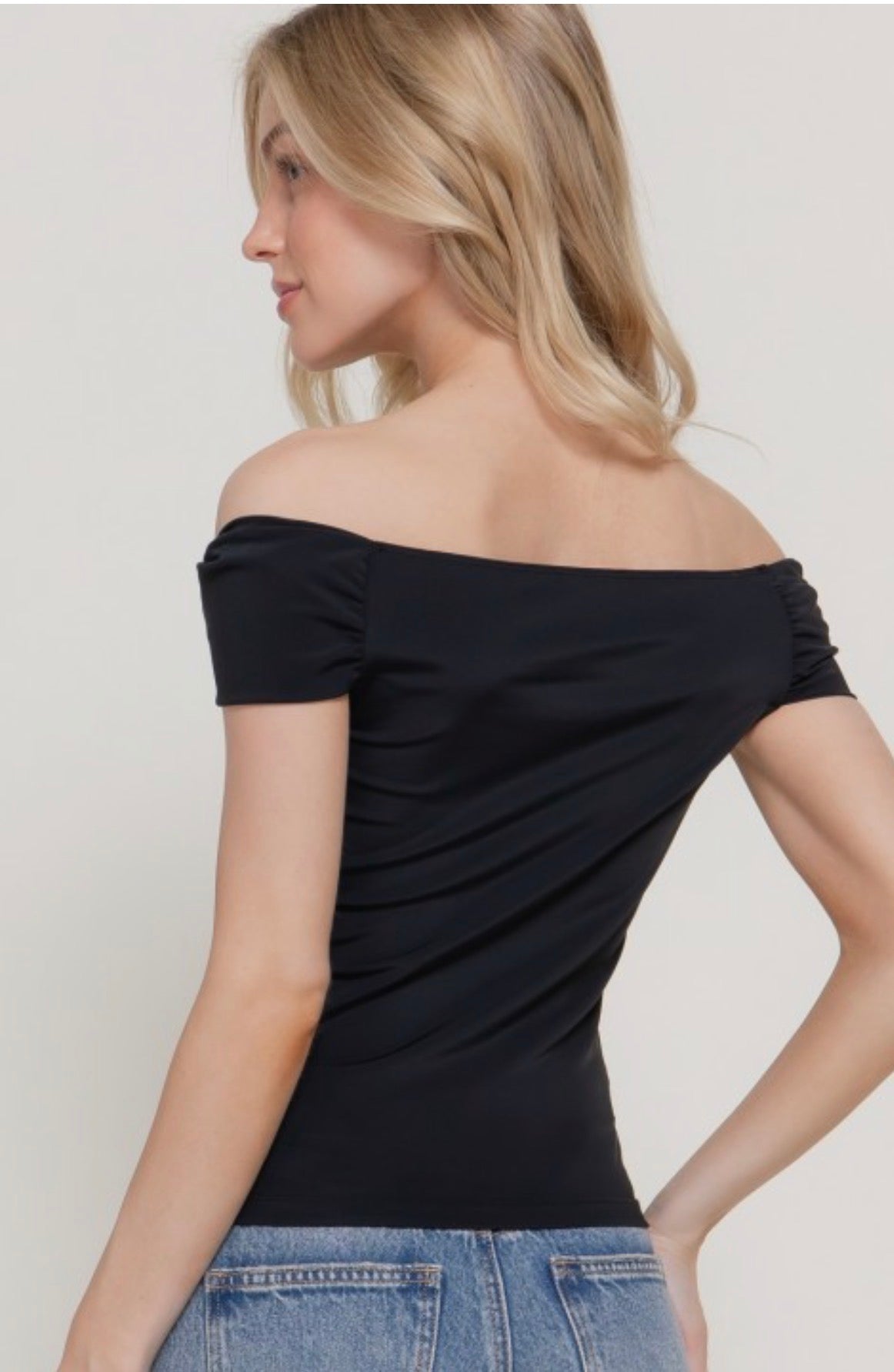 Hanna Off Shoulder Asymmetrical Knit Top