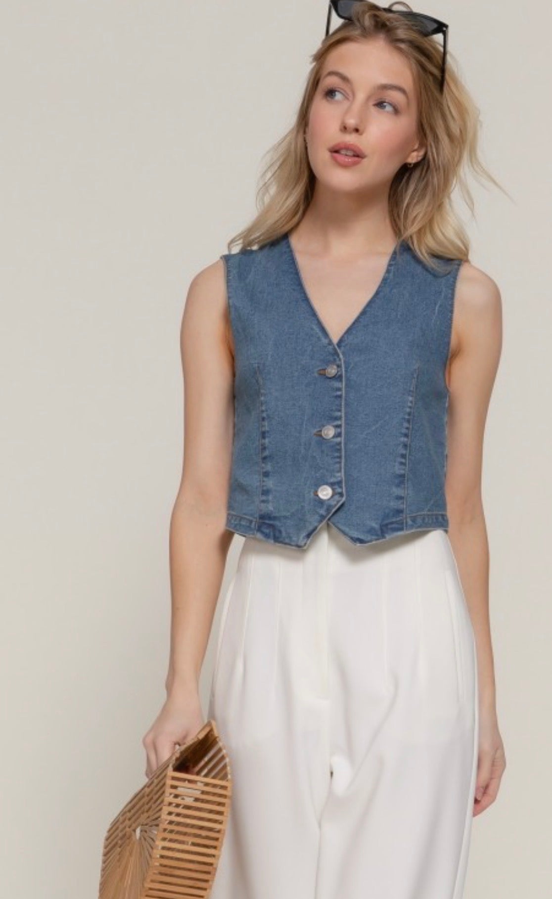 Emilia Denim Vest Top