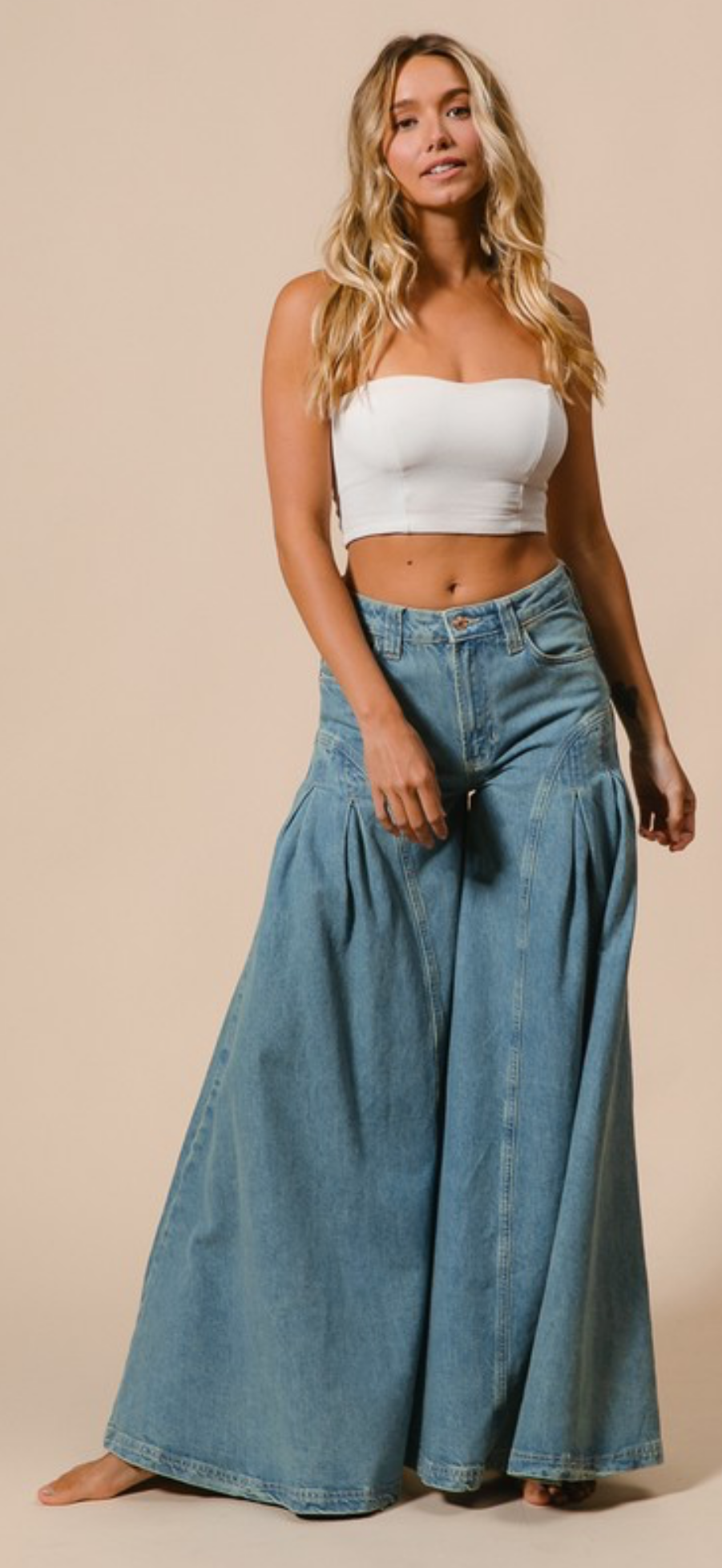 Luna Wide Leg Denim Pants