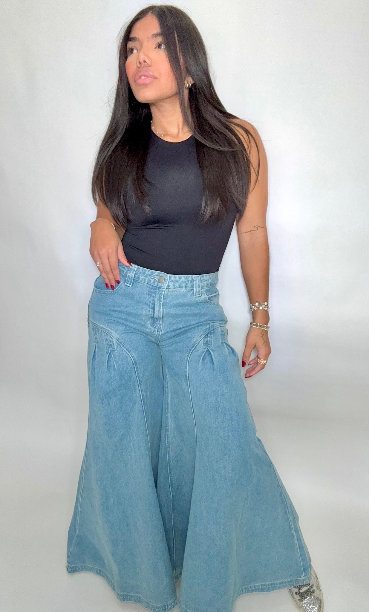 Luna Wide Leg Denim Pants