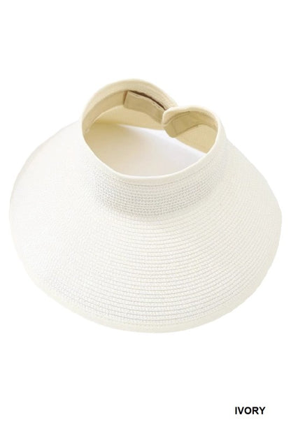Riviera Ponytail Wide Brim Packable Visor Hat