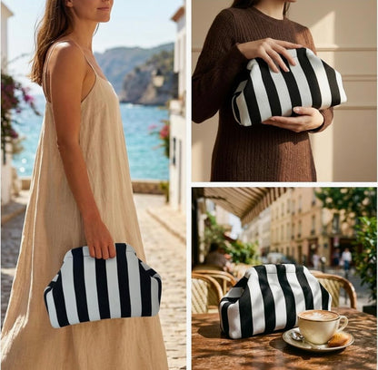Amalfi Striped Clutch Bag