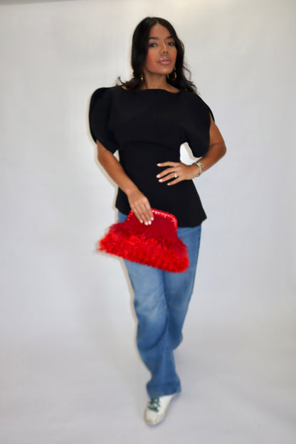 AMARA DRAPED ASYMMETRICAL TOP
