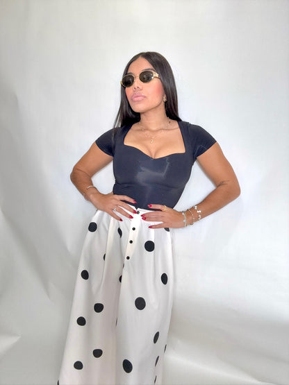 Polka Dot Midi Skirt