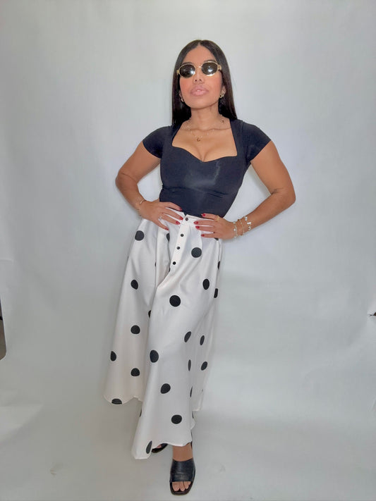 Polka Dot Midi Skirt