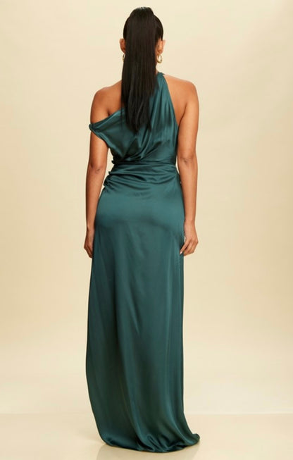 ONE SHOULDER SATIN MAXI DRESS