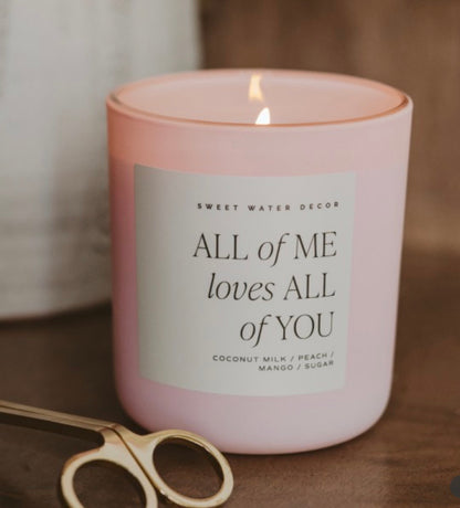 All of Me Loves 150z Soy Candle (sweet water decor)