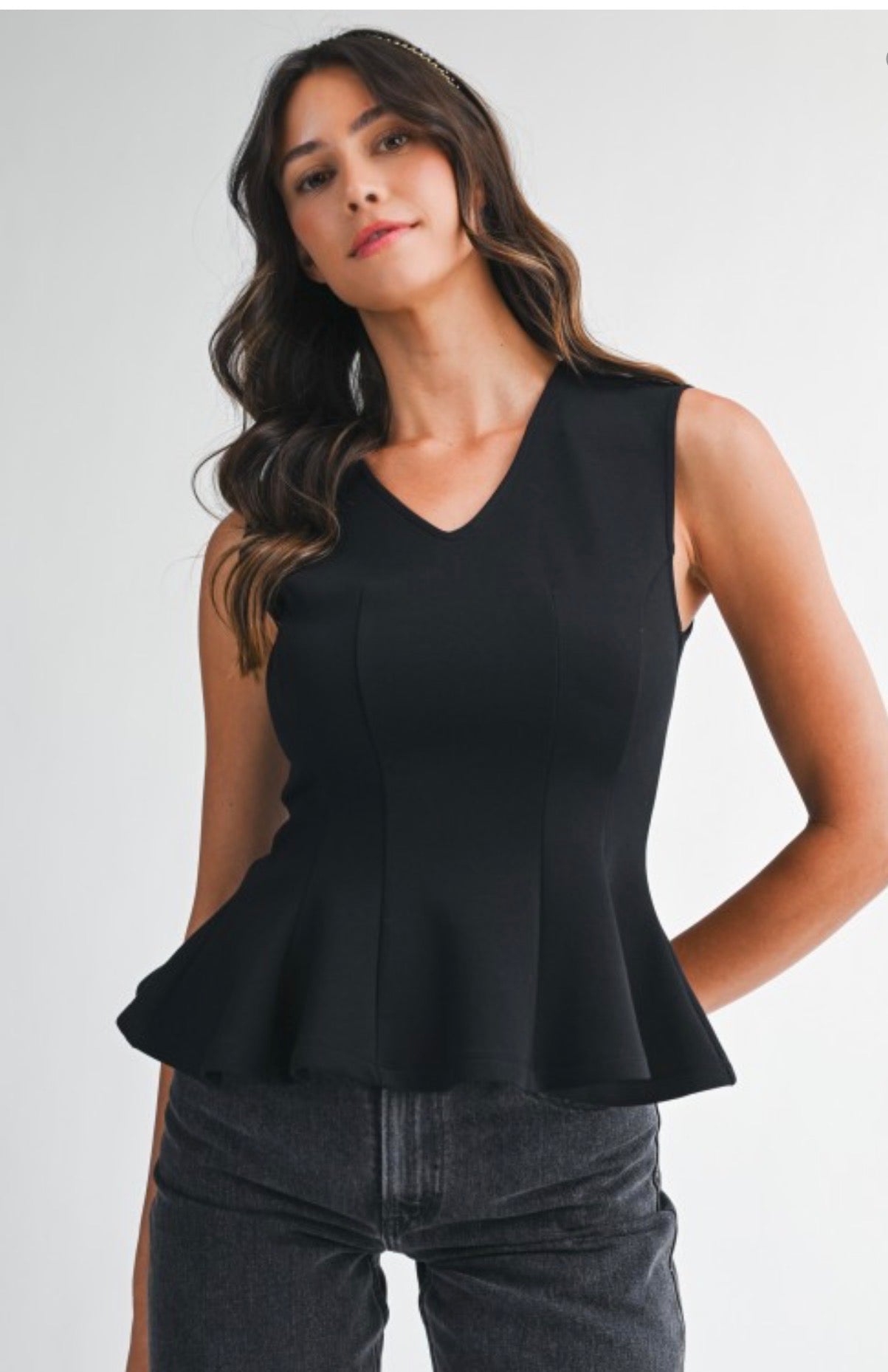 Aurora Black PeplumTop