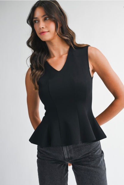 Aurora Black PeplumTop