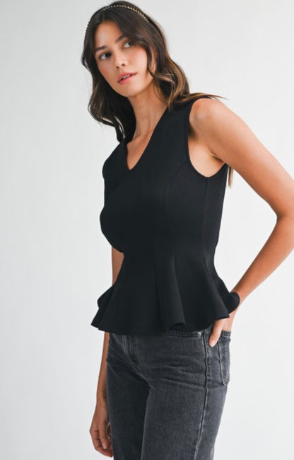 Aurora Black PeplumTop