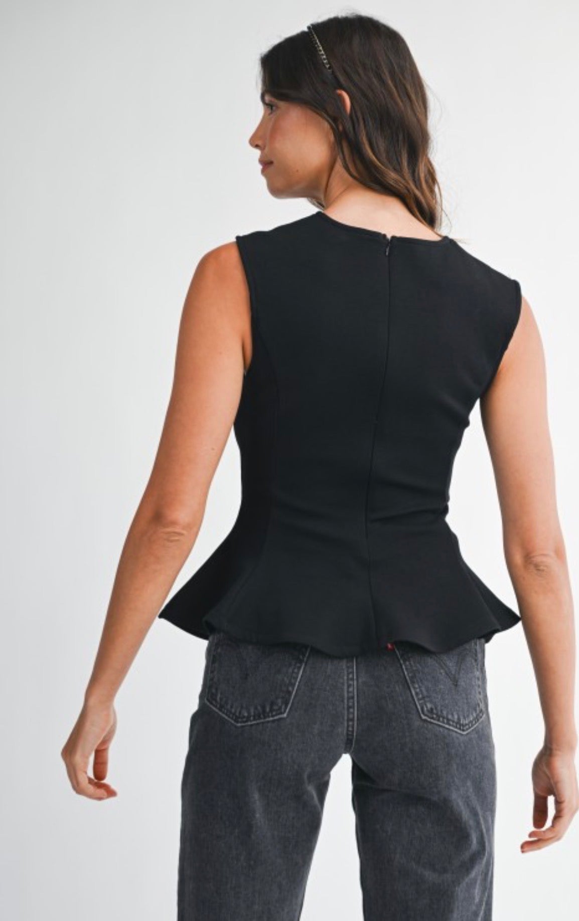 Aurora Black PeplumTop