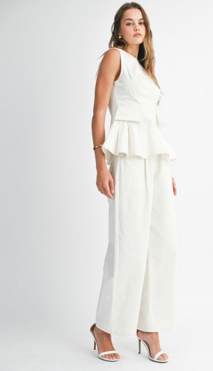 Emma White Denim Set