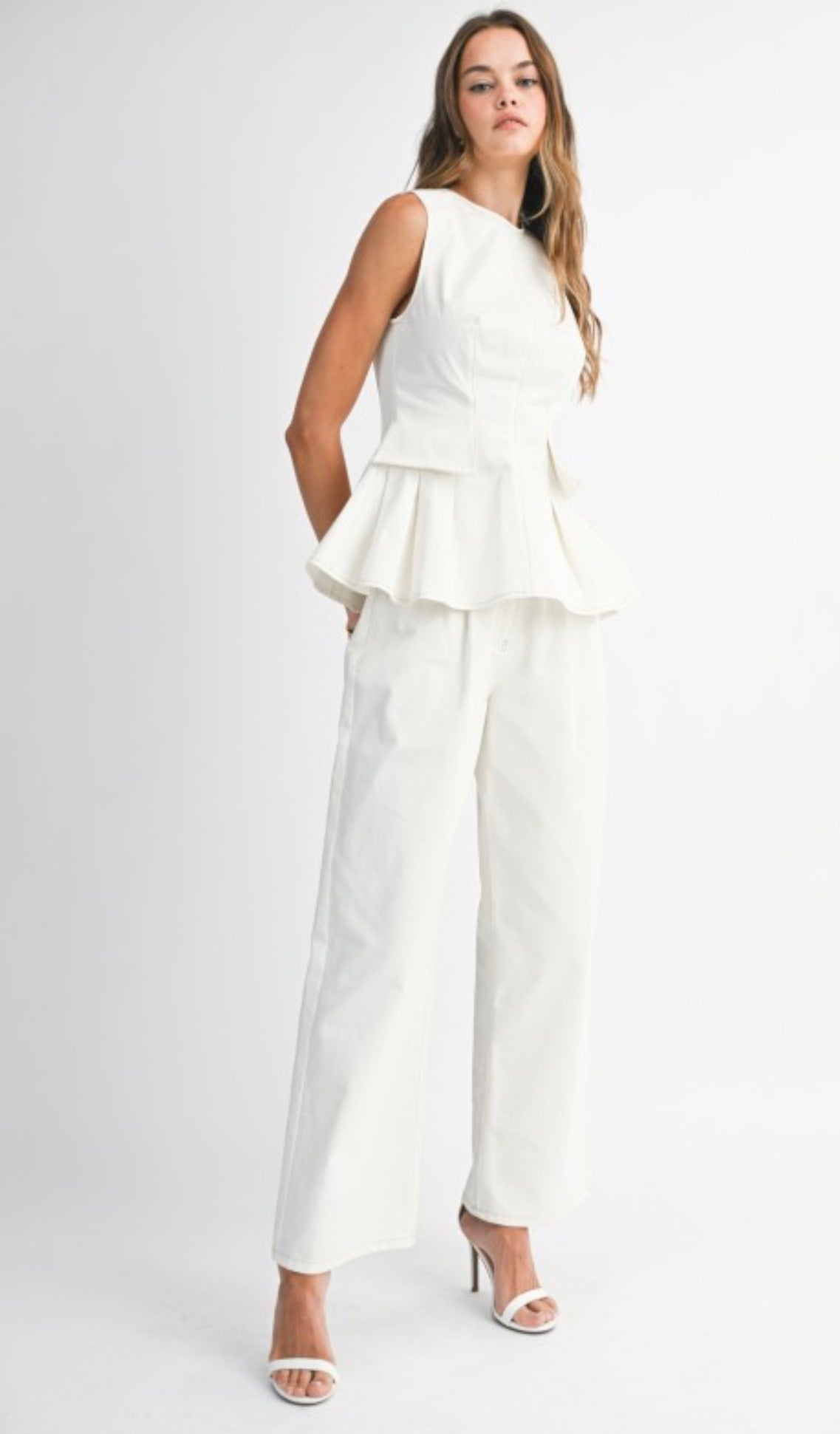 Emma White Denim Set